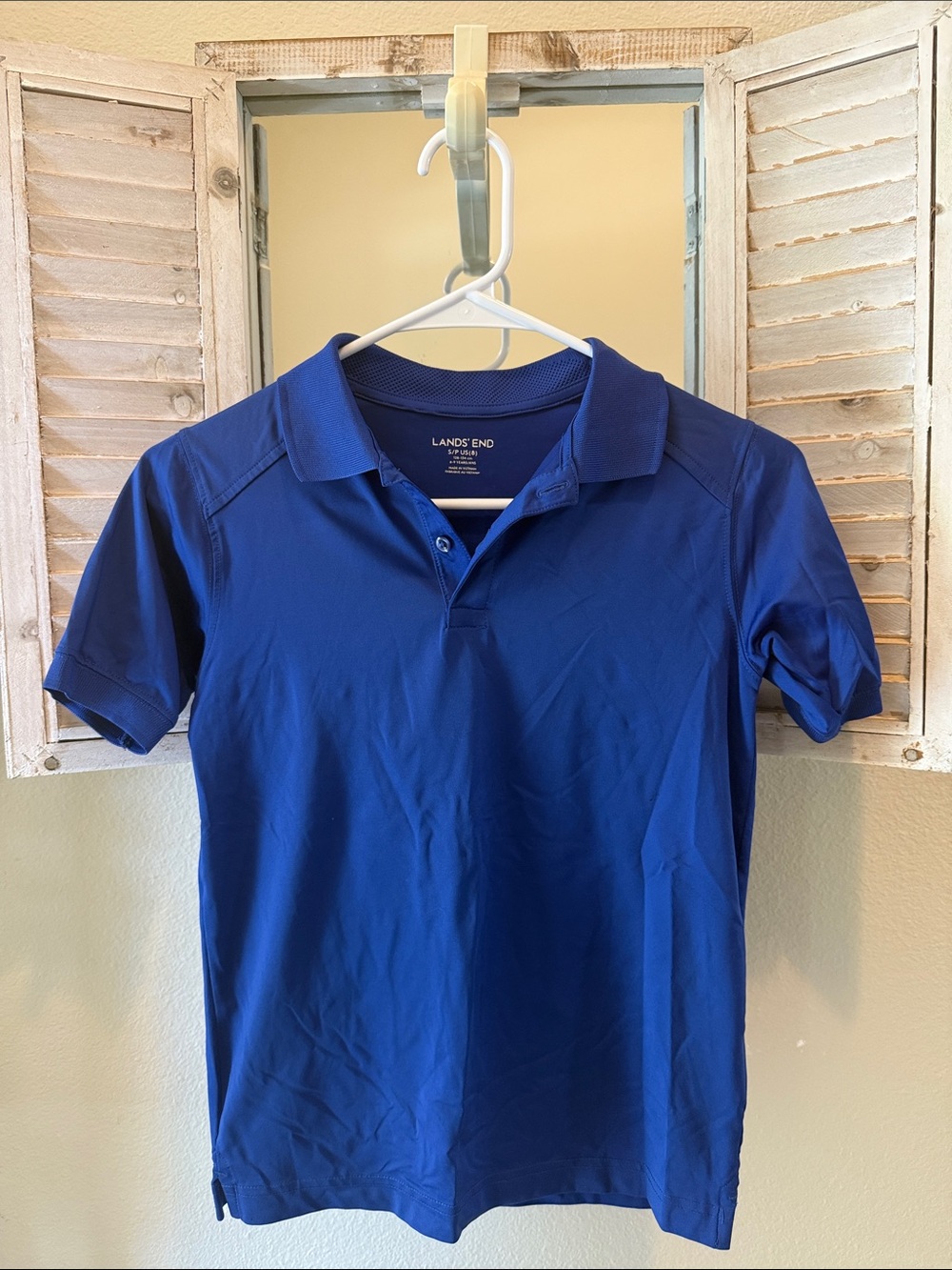 Lands' End Boy’s Cobalt Blue Performance Polo Shirt